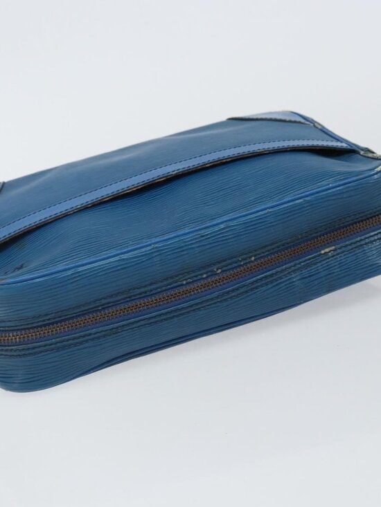 Authentic LOUIS VUITTON Epi Trocadero 27 Shoulder Bag Blue M52315 LV - Picture 13 of 16